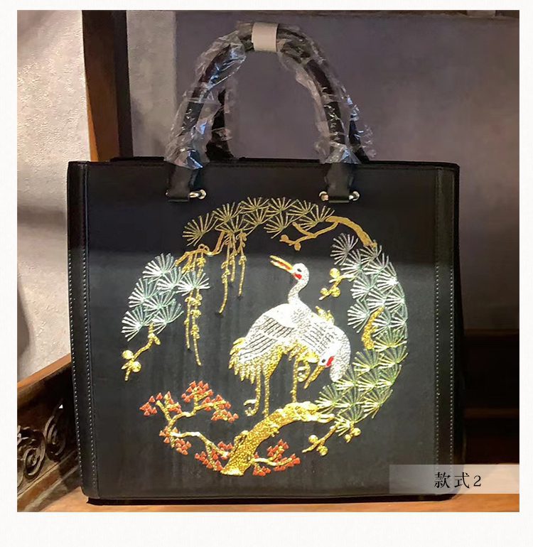 牛皮手工刺绣包