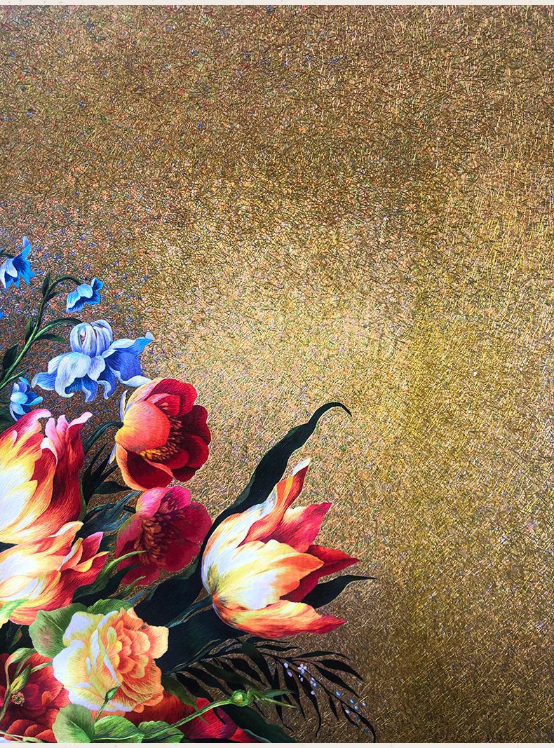 宝应绣乱针绣苏绣手工刺绣装饰画【满堂红】