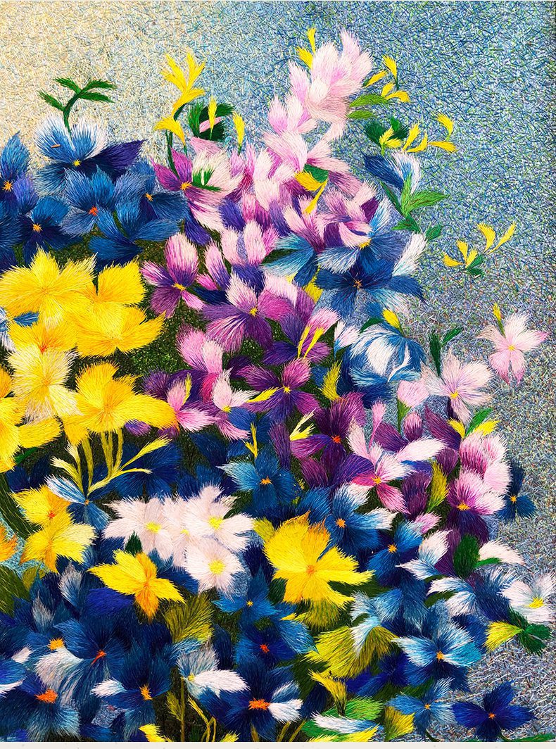 苏绣画静物花