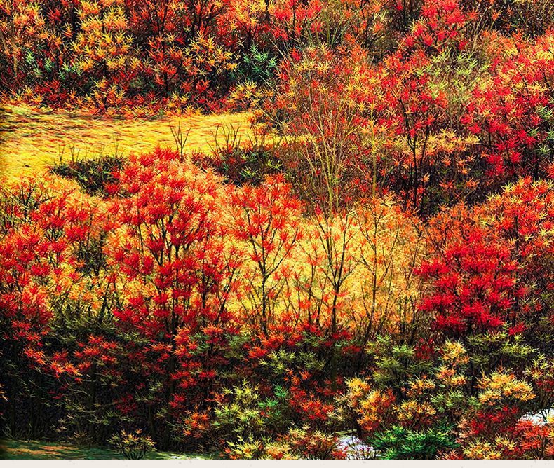 苏绣画风景秋